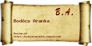 Bodócs Aranka névjegykártya